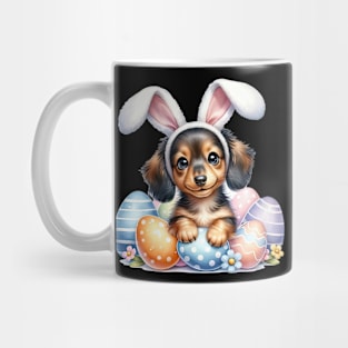 Puppy Dachshund Bunny Ears Easter Eggs Happy Easter Day Mug